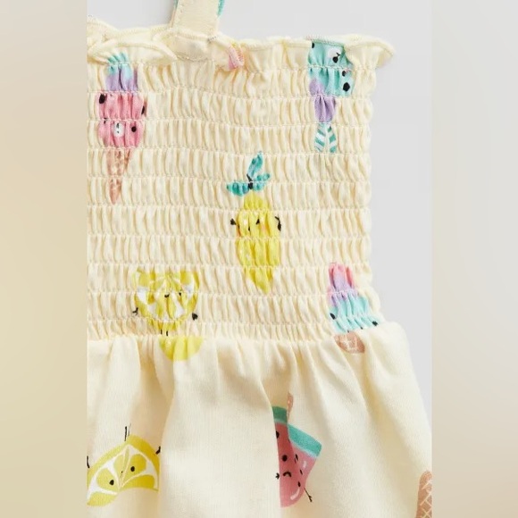 H&M Baby Girls Yellow Ice Cream Bear Summer Lemons Fruits Romper Jumpsuit 2T - Picture 2 of 2